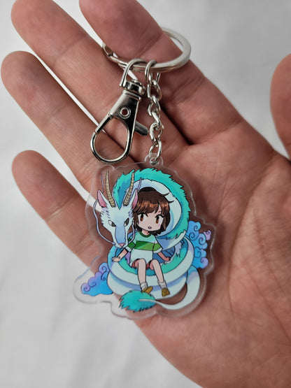 Haku and Chihiro Spirited Away Keychain