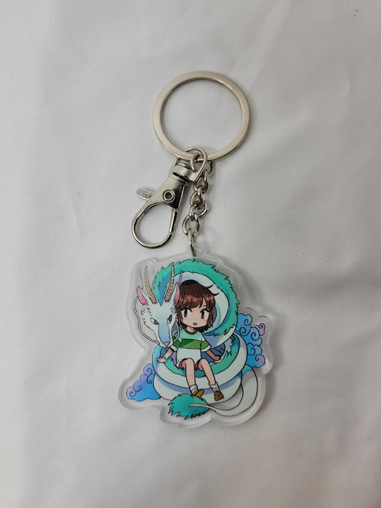 Haku and Chihiro Spirited Away Keychain